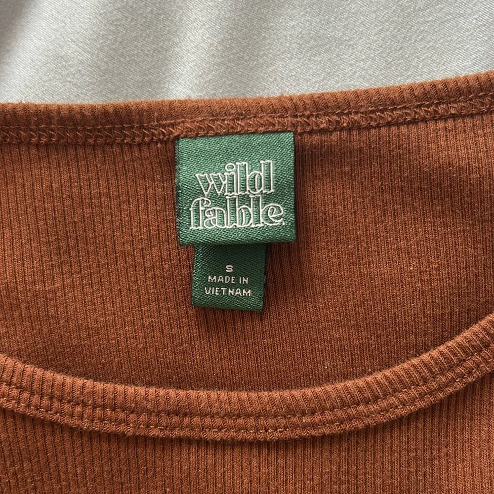 Wild Fable Terracotta Ribbed Tee - Picture 2 of 3